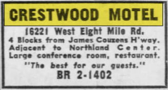 Crestwood Motel (Murray Hill Motel) - Oct 1959 Ad (newer photo)